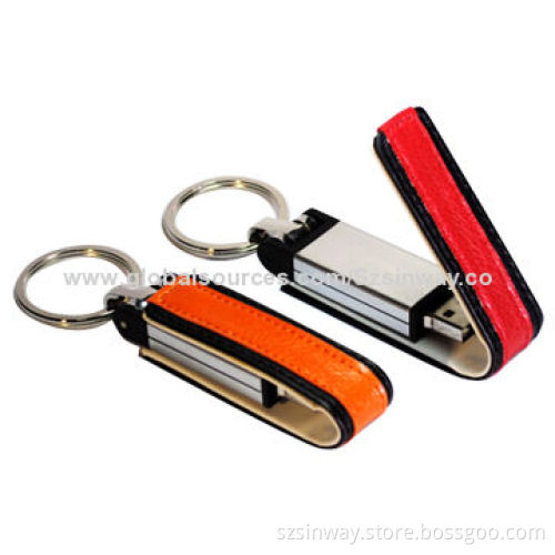 Genuine Leather USB Flash Drives, 8GB with Embossed Logo, CE, RoHS and FCC Marks